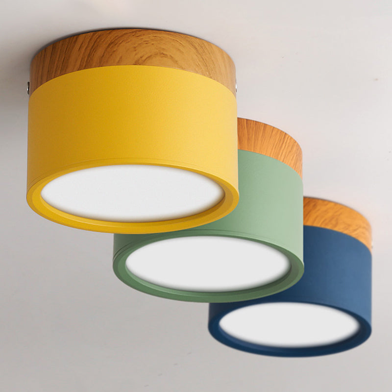 New Modern Cylinder LED Flush Light 1 Light Aluminum Ceiling Light Fixture for Hallway