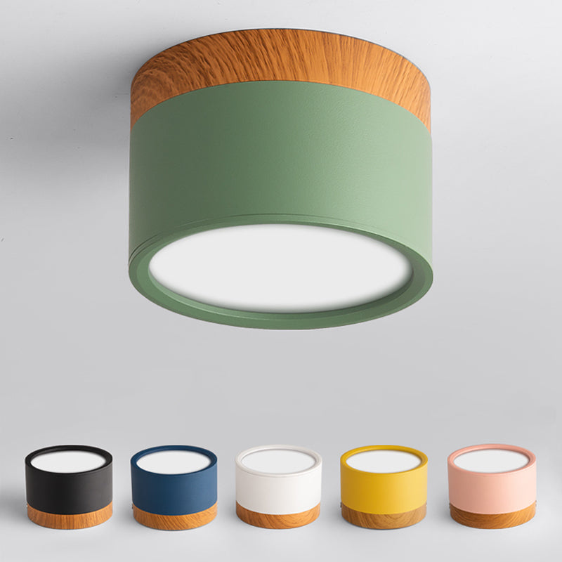 New Modern Cylinder LED Flush Light 1 Light Aluminum Ceiling Light Fixture for Hallway