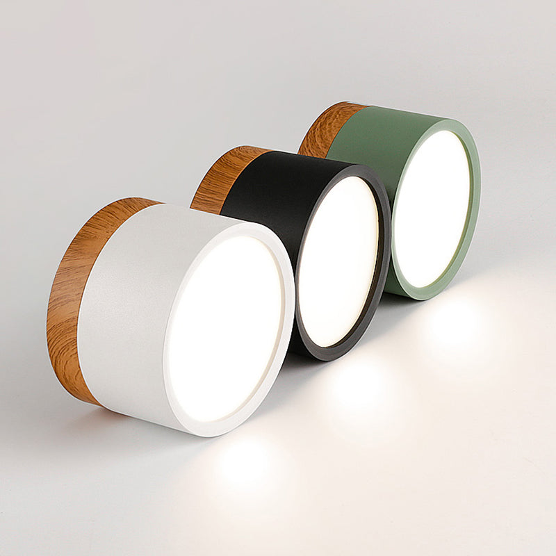 Nuevo Luz empotrada LED cilíndrica moderna, 1 luz, accesorio de iluminación de techo de aluminio para