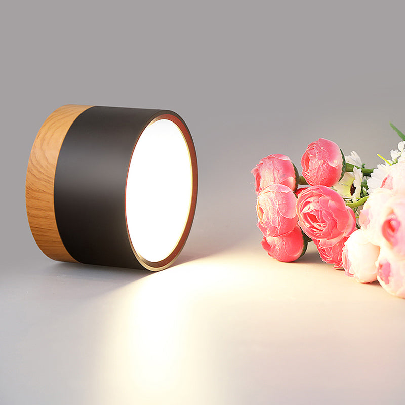 Nuevo Luz empotrada LED cilíndrica moderna, 1 luz, accesorio de iluminación de techo de aluminio para