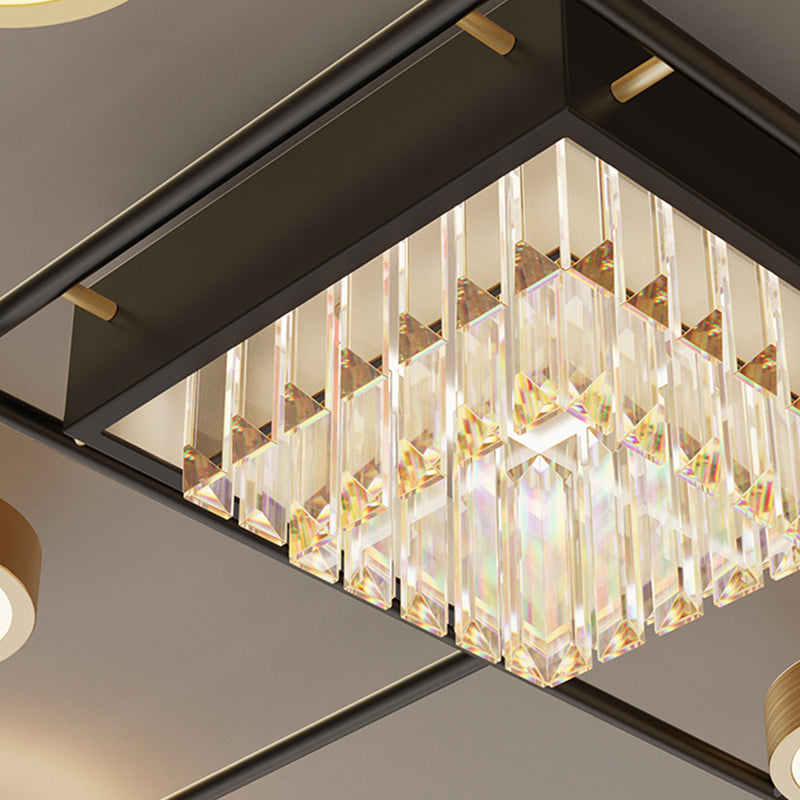 Éclairage du Mont-Flush moderne Sputnik Crystal Flush Mount Ceiling Light for Living Room