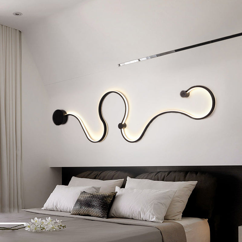 Sala de estar de cinta Sala de luz Luz de Luz de metal LED Nordic Wall Light in Black