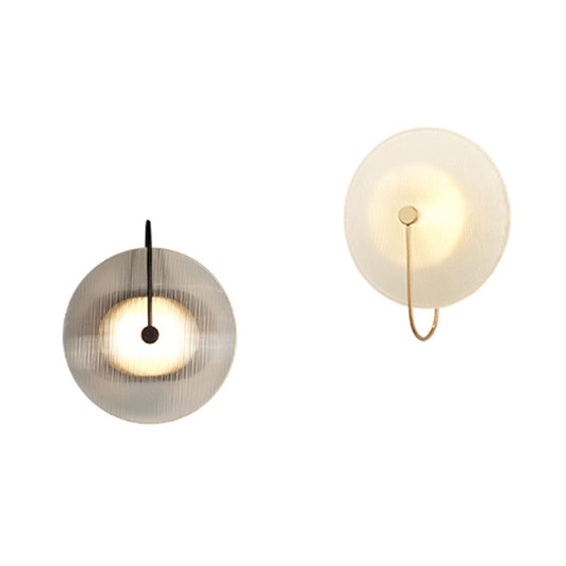 Hedendaagse 1-licht wandkandelcirkelcirkel Glazen wand gemonteerd licht voor woonkamer