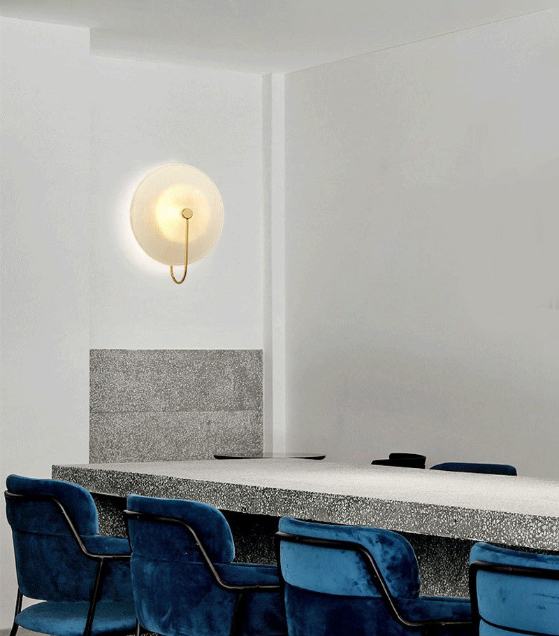 Hedendaagse 1-licht wandkandelcirkelcirkel Glazen wand gemonteerd licht voor woonkamer