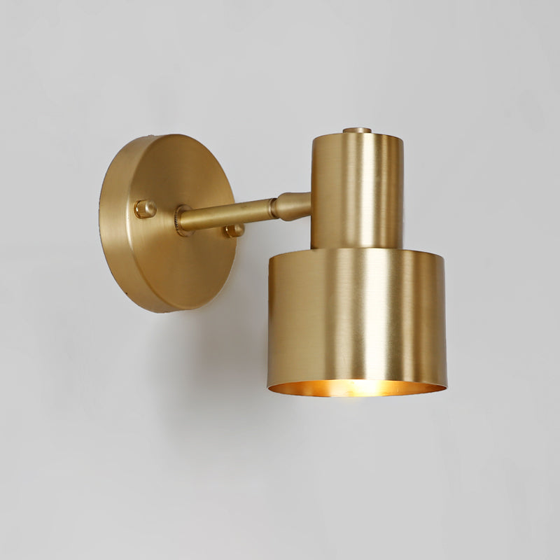 Nordic Luxury Style Cylinderical Wall Mounted Light Fixture Copper 1 Light Sconces