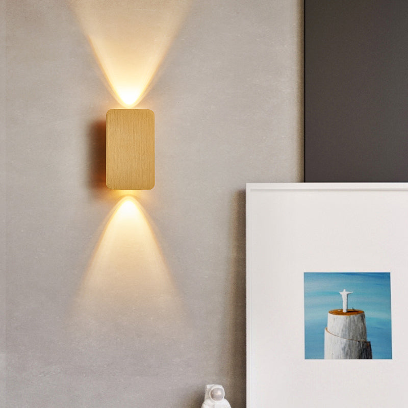 Aluminum Rectangular Wall Light Sconces Postmodern 2 Lights Sconce Light Fixtures for Living Room