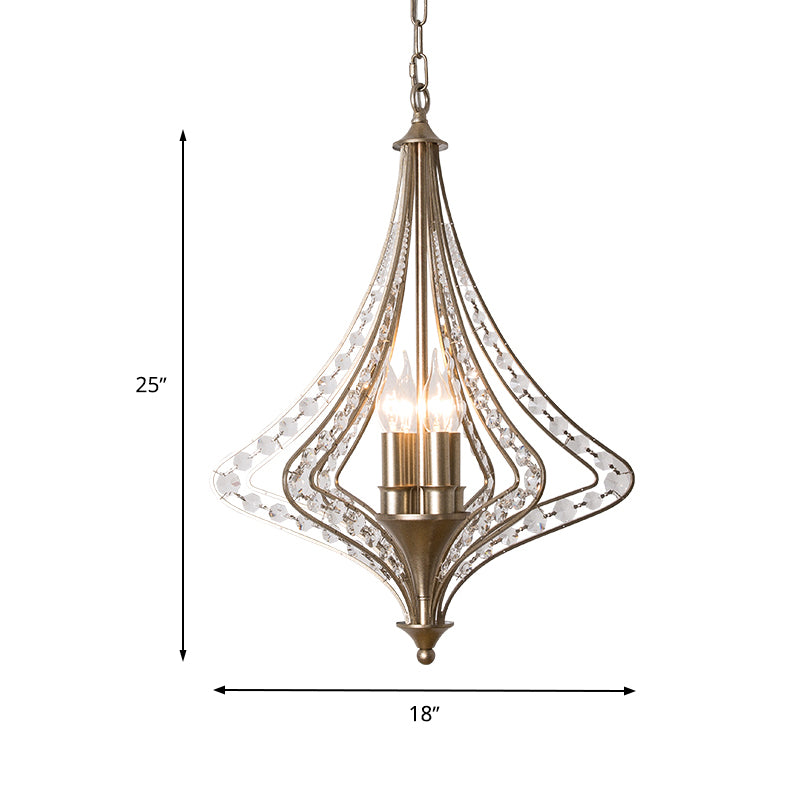 Laser Cut Ceiling Chandelier Contemporary Crystal 5 Heads Pendant Light Kit in Satin Nickel