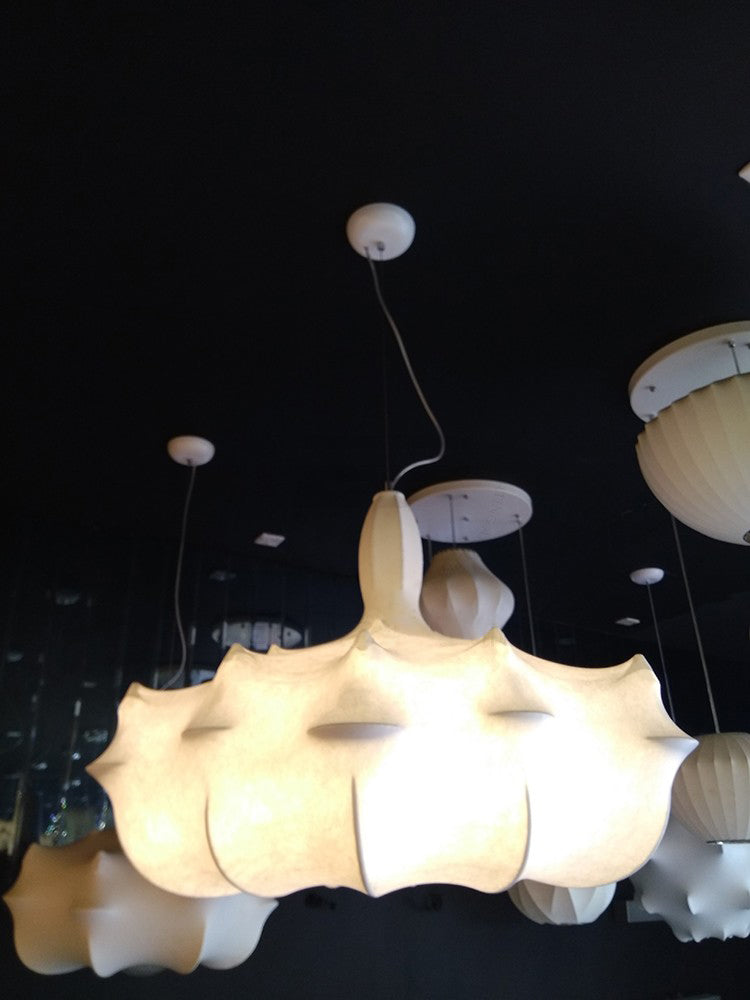 Éclairage pendentif ombré Amélioration du tissu minimaliste salon PLADANT PLANDANT EN BLANC