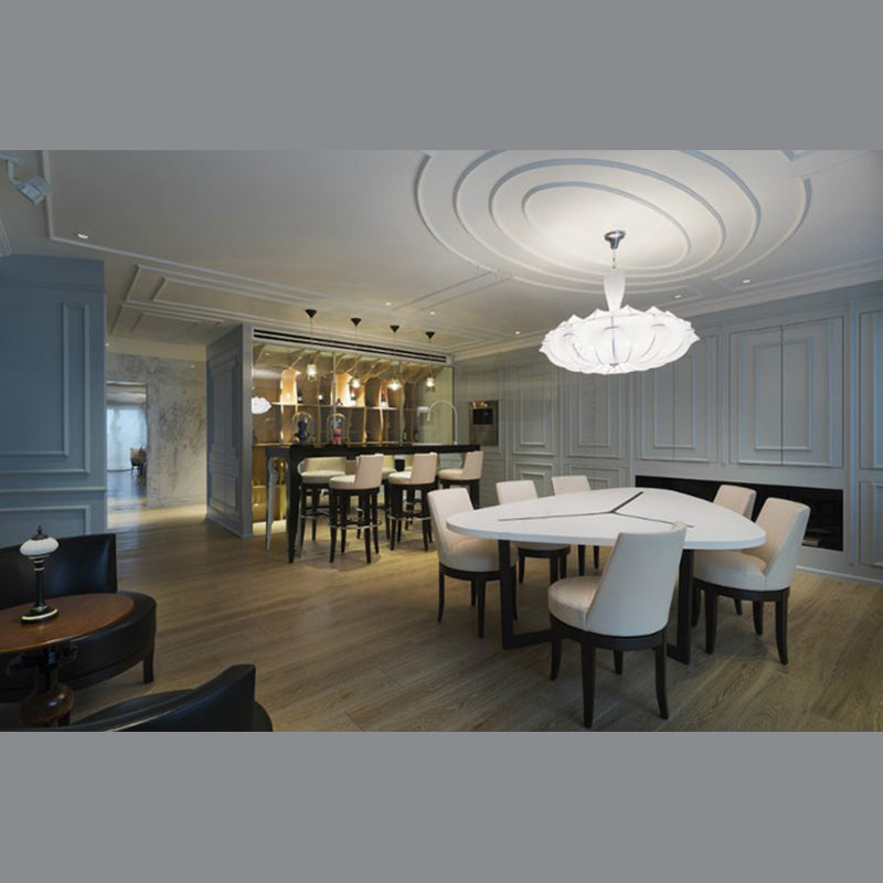 Éclairage pendentif ombré Amélioration du tissu minimaliste salon PLADANT PLANDANT EN BLANC