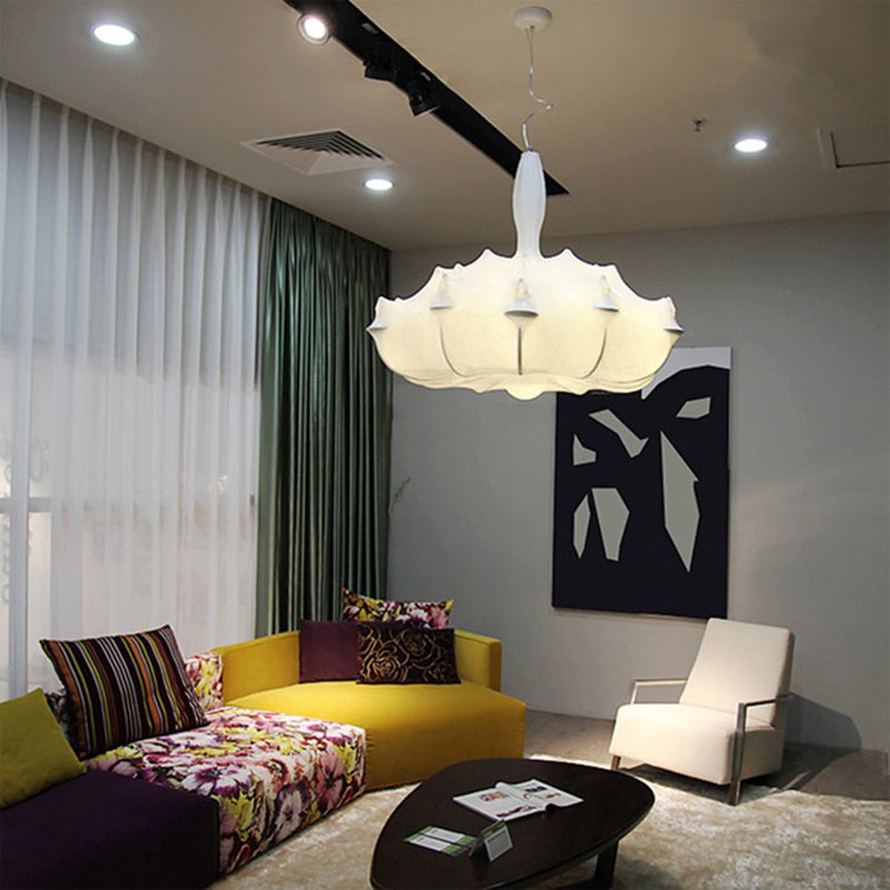 Éclairage pendentif ombré Amélioration du tissu minimaliste salon PLADANT PLANDANT EN BLANC