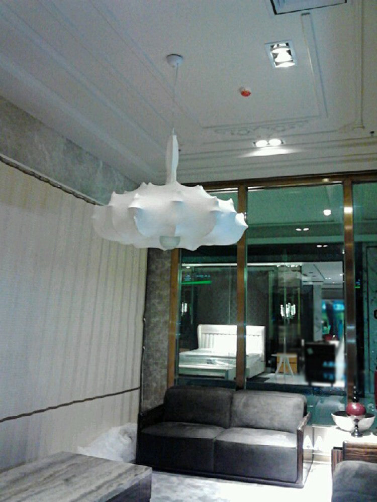 Éclairage pendentif ombré Amélioration du tissu minimaliste salon PLADANT PLANDANT EN BLANC