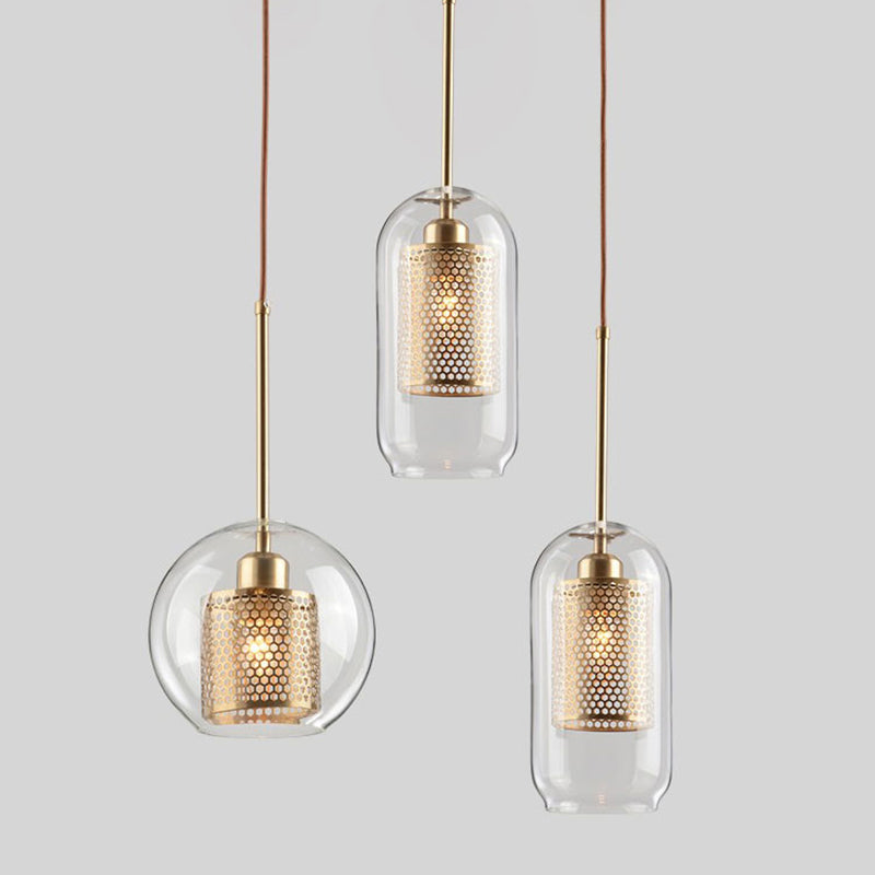 1-Licht-Glas-HABE-Beleuchtungsbehandlung Minimalismus Anhänger Lichtkit für Esszimmer