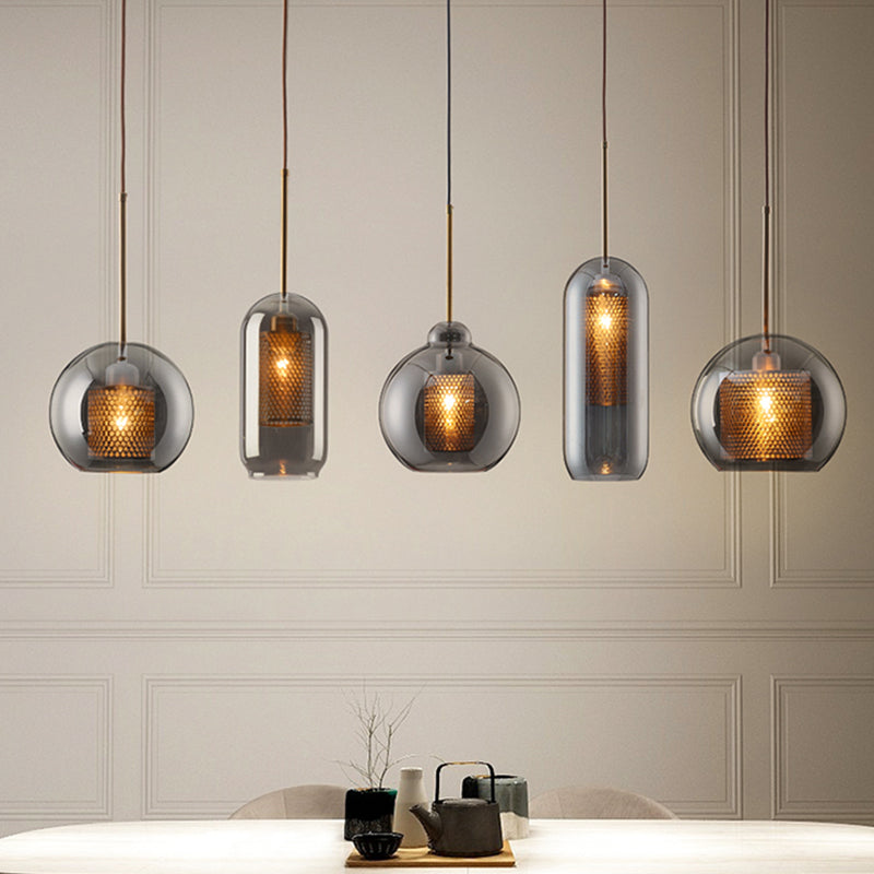 1-Licht-Glas-HABE-Beleuchtungsbehandlung Minimalismus Anhänger Lichtkit für Esszimmer