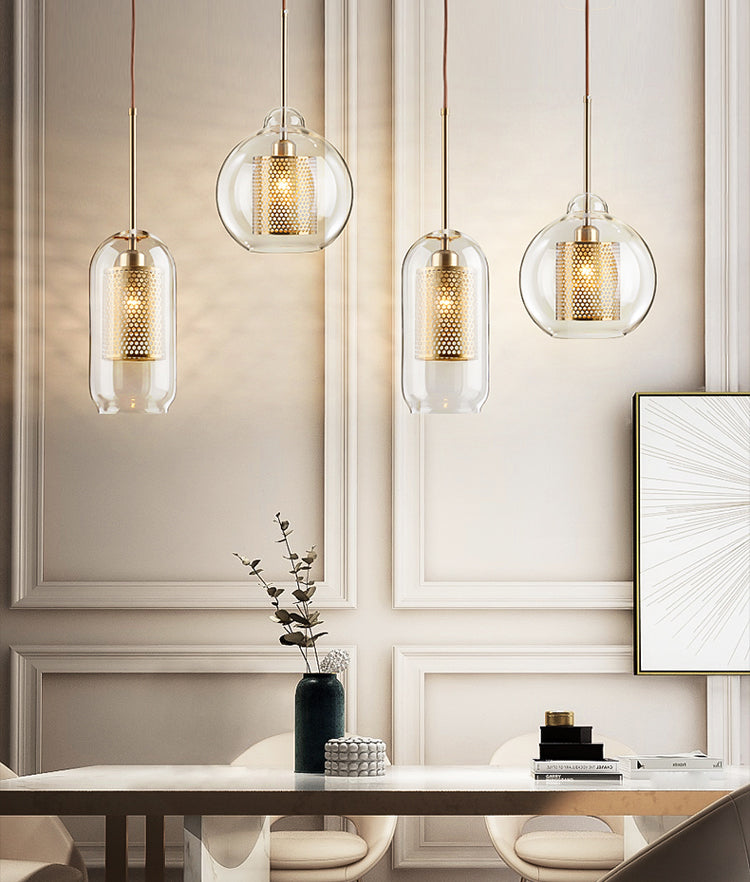 1-Licht-Glas-HABE-Beleuchtungsbehandlung Minimalismus Anhänger Lichtkit für Esszimmer