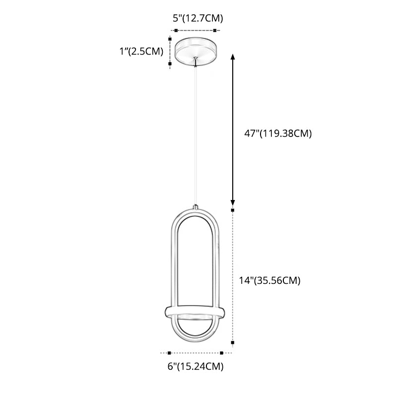 Aluminium LED Hanging Light dans un style concis moderne en fer forgé, une lumière suspendue géométrique avec une teinte en silicone