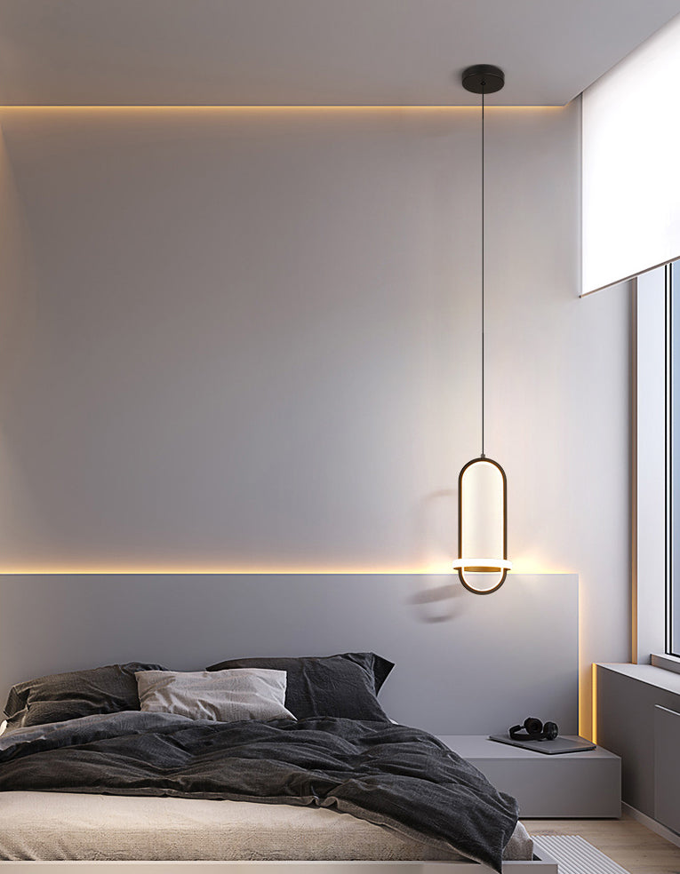 Aluminium LED hangend licht in moderne beknopte stijl smeedijzeren geometrische hanglamp met siliconen schaduw