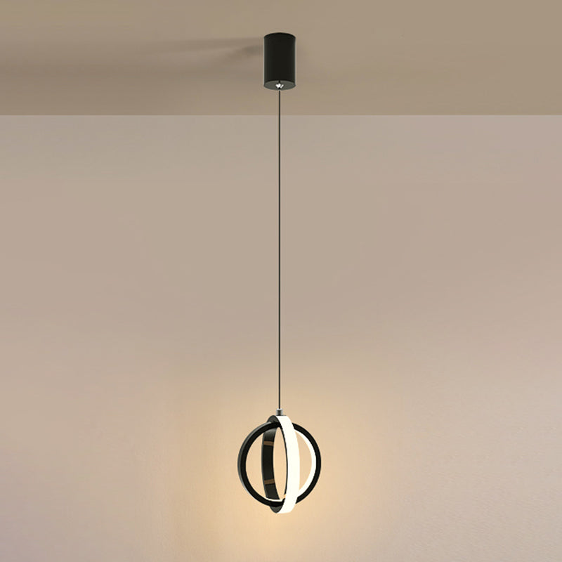 Aluminium LED Hanging Light in Modern Minimalist Style Silicone Globe Pendante Light for Bedroom
