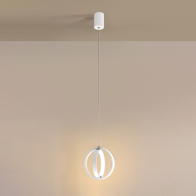 Aluminium LED Hanging Light in Modern Minimalist Style Silicone Globe Pendante Light for Bedroom