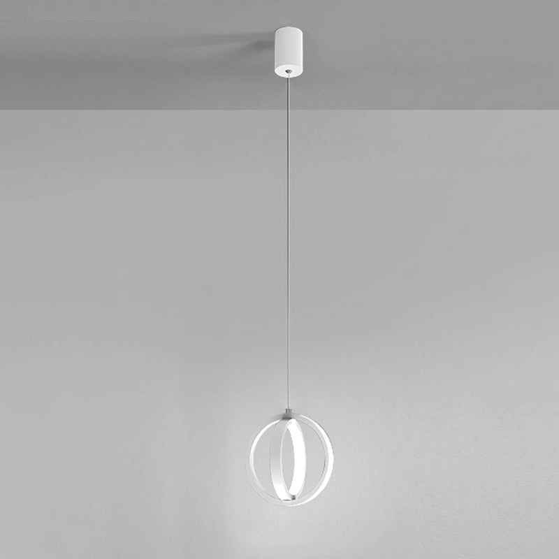 Aluminium LED Hanging Light in Modern Minimalist Style Silicone Globe Pendante Light for Bedroom