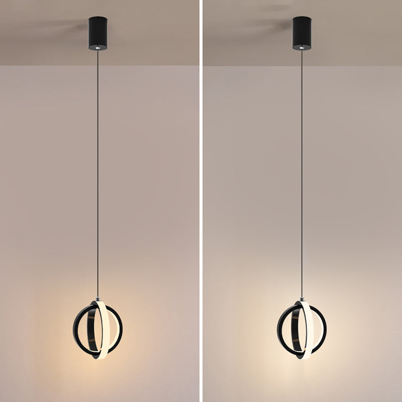 Aluminium LED Hanging Light in Modern Minimalist Style Silicone Globe Pendante Light for Bedroom