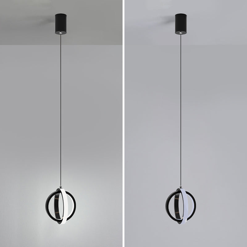 Aluminium LED Hanging Light in Modern Minimalist Style Silicone Globe Pendante Light for Bedroom