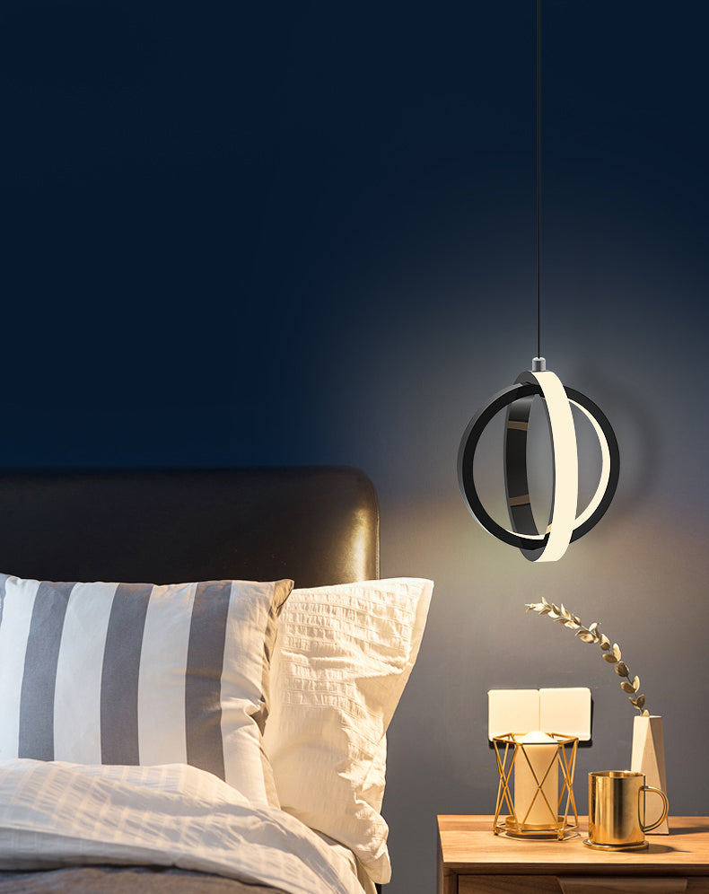 Aluminium LED Hanging Light in Modern Minimalist Style Silicone Globe Pendante Light for Bedroom