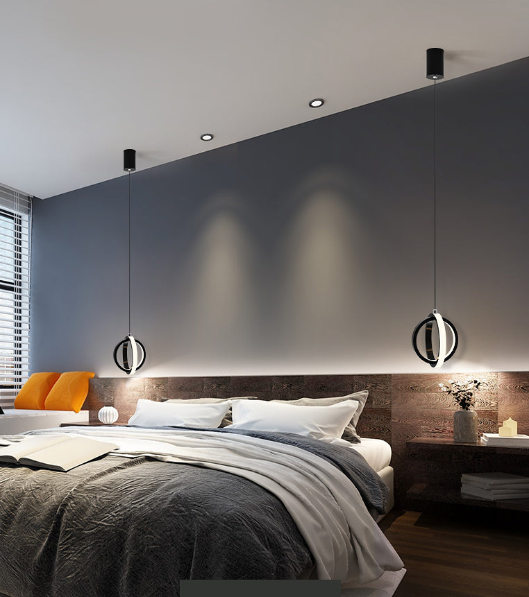 Aluminium LED Hanging Light in Modern Minimalist Style Silicone Globe Pendante Light for Bedroom