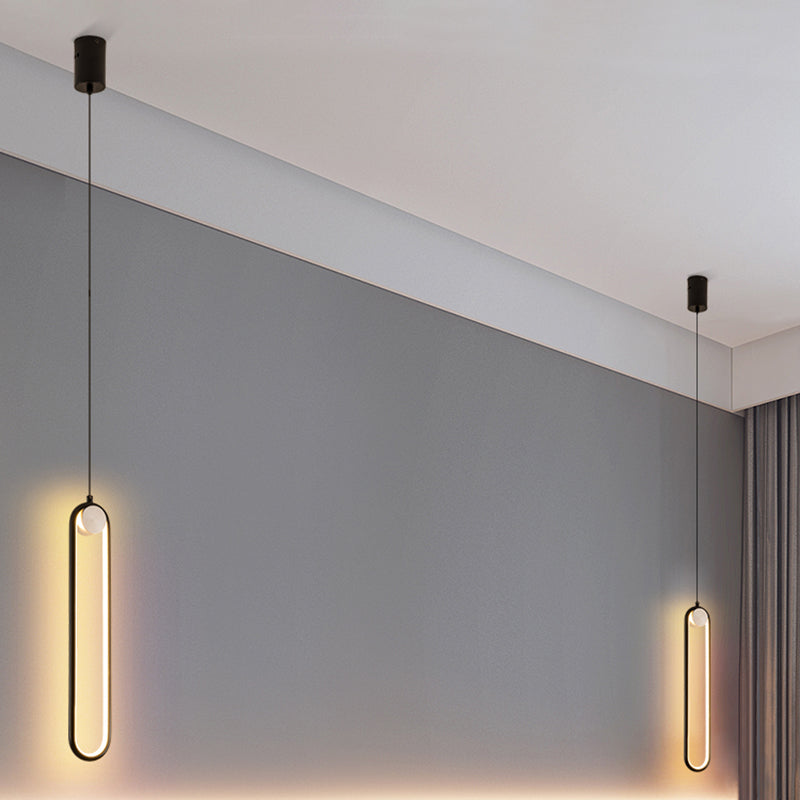 Acrylic Oblong LED Pendant Light in Modern Simplicity Aluminium Hanging Light for Interior Spaces