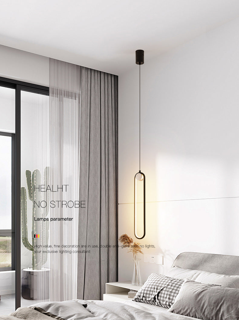 Acrylic Oblong LED Pendant Light in Modern Simplicity Aluminium Hanging Light for Interior Spaces