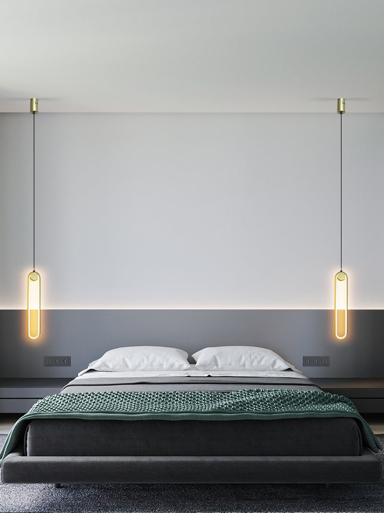 Acrylic Oblong LED Pendant Light in Modern Simplicity Aluminium Hanging Light for Interior Spaces
