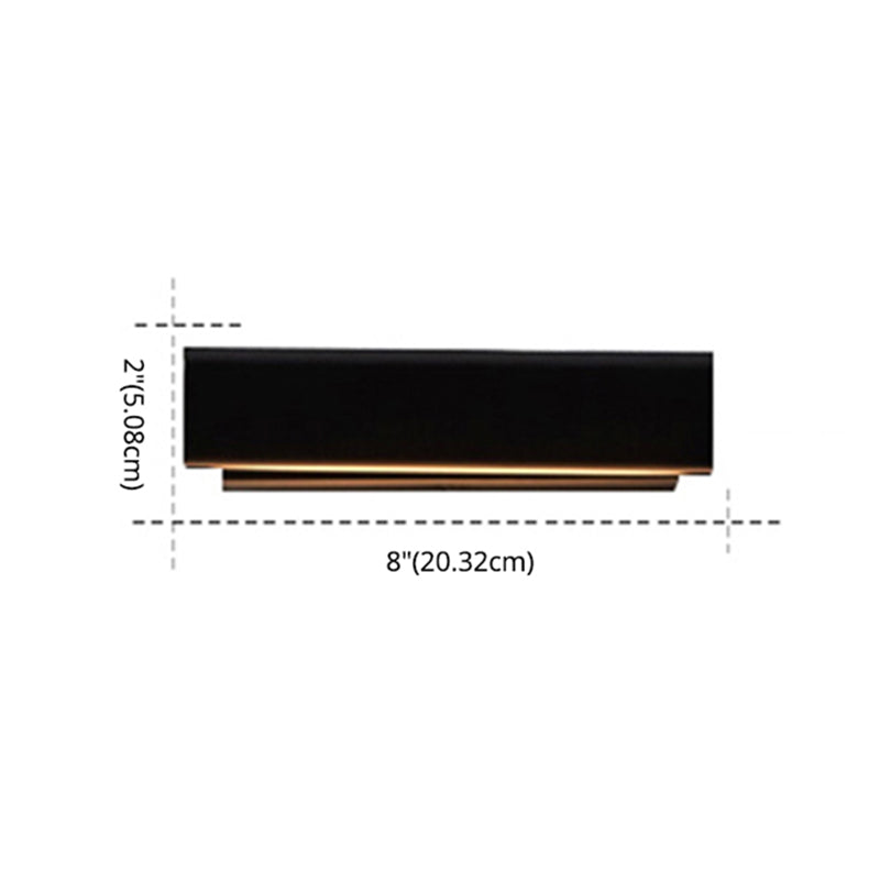 Luz de pared LED rectangular de hierro forjado en una moderna lámpara de pared giratoria de madera de estilo conciso con sombra acrílica