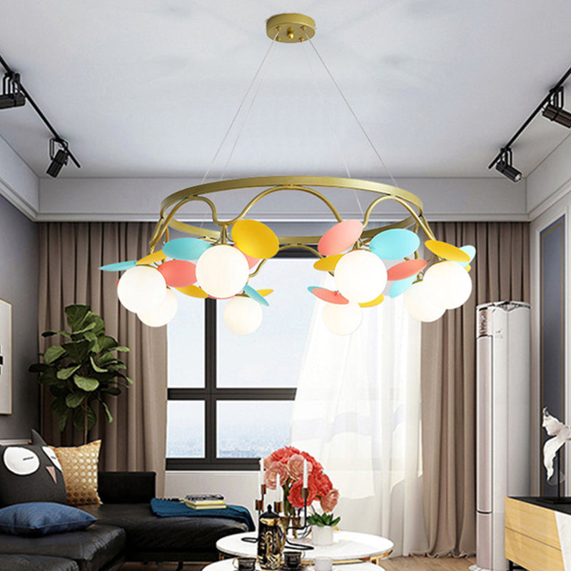 Circle Metal Suspension Lighting Modern Ceiling Suspension Lamp for Bedroom