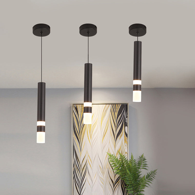 Plafonnage suspendu à suspension LED minimaliste suspension cylindrique suspension