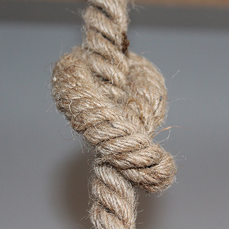 Beige Pendant Light Fixture Industrial Style Rope Shaded Hanging Light Fixture for Restaurant