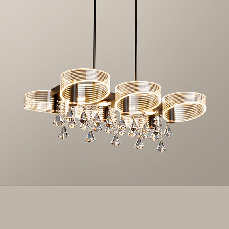 Luces de lámpara de araña de isla de estilo moderno luces colgantes de aluminio LED para comedor