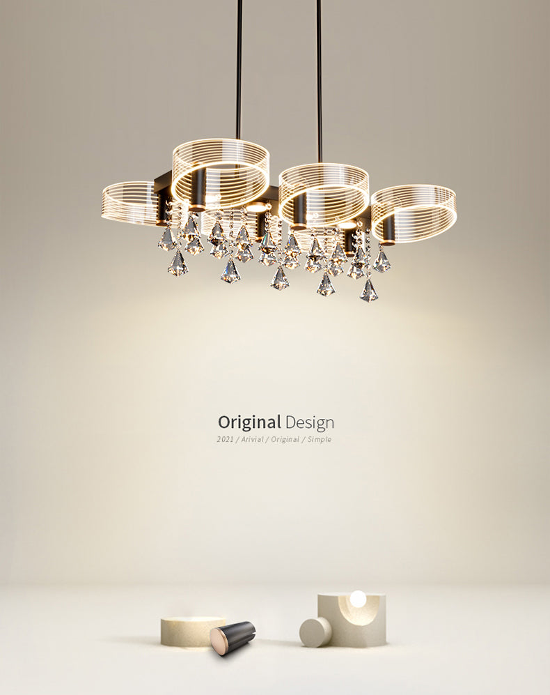 Luces de lámpara de araña de isla de estilo moderno luces colgantes de aluminio LED para comedor