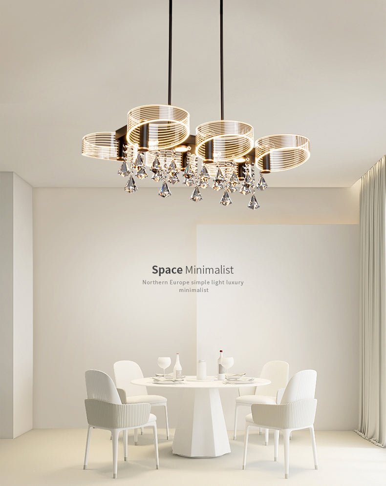 Luces de lámpara de araña de isla de estilo moderno luces colgantes de aluminio LED para comedor