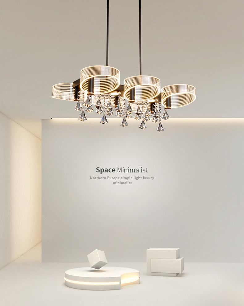 Luces de lámpara de araña de isla de estilo moderno luces colgantes de aluminio LED para comedor