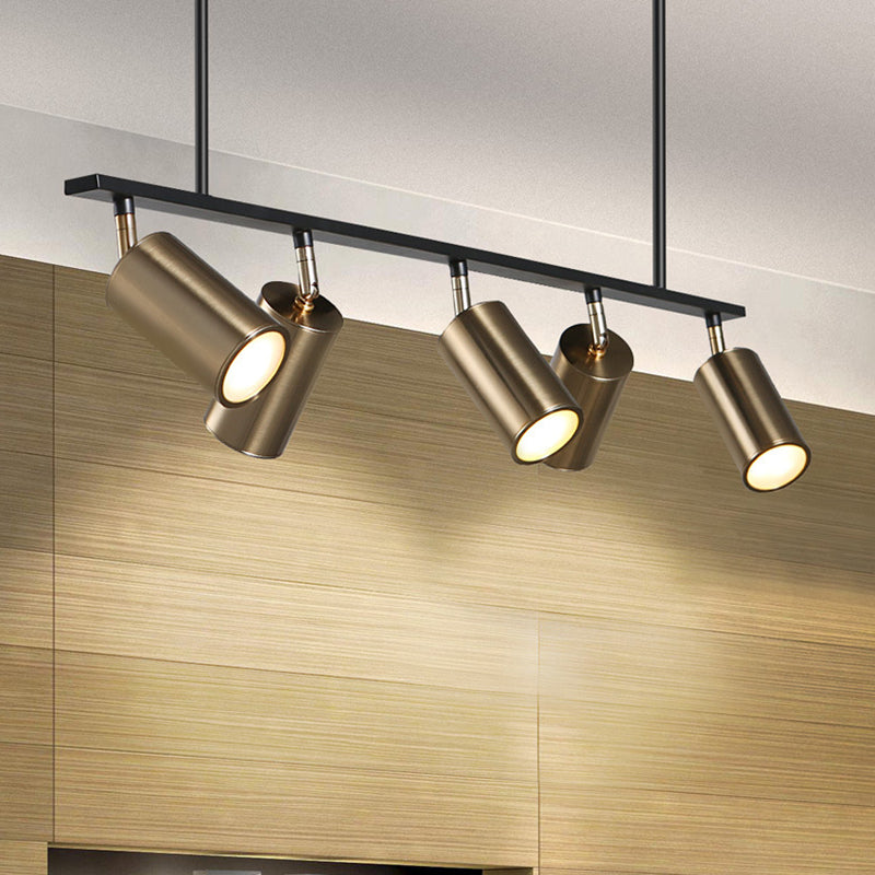 Cilindros Luz de techo colgante Simplicidad Estilo de metal Metal Black Island Light