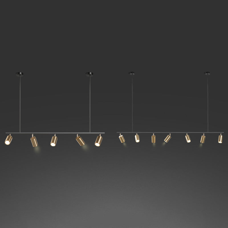 Cilindros Luz de techo colgante Simplicidad Estilo de metal Metal Black Island Light