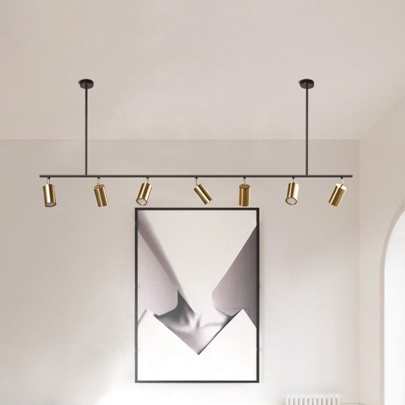 Cilindros Luz de techo colgante Simplicidad Estilo de metal Metal Black Island Light
