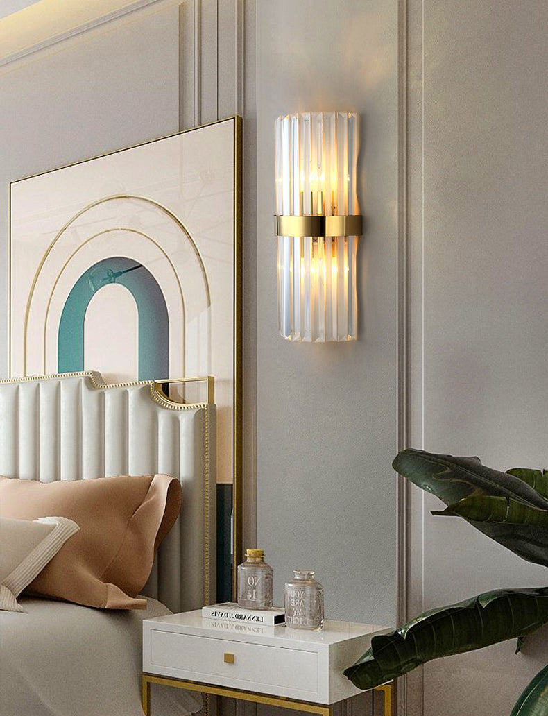Crystal Curved Wall Mounted Lighting Contemporary Style Wall Sconce Lighting for Bedroom