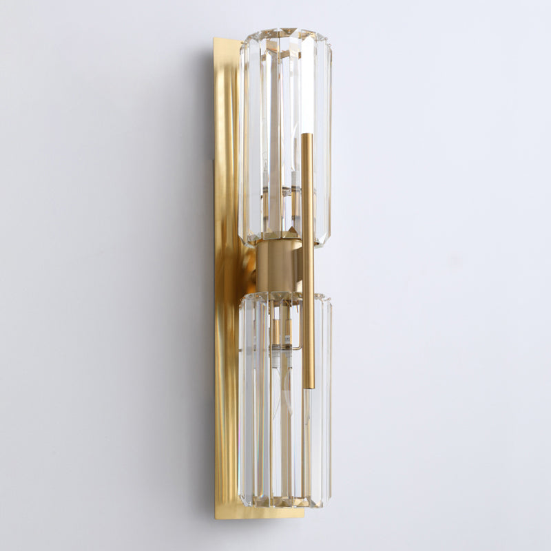 Crystal Half Cylinder Sconce Light Fixture Modern Gold Wall Mounted Light Fixture