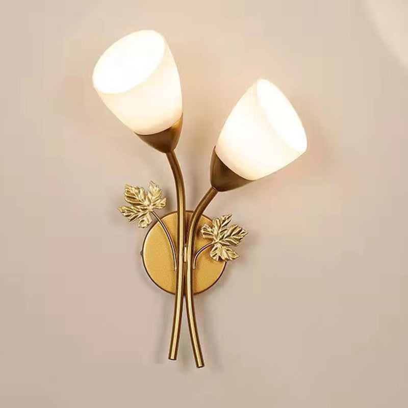 Conical Glass Wall Light Sconce Minimalist Style Sconce Light Fixture for Bedroom