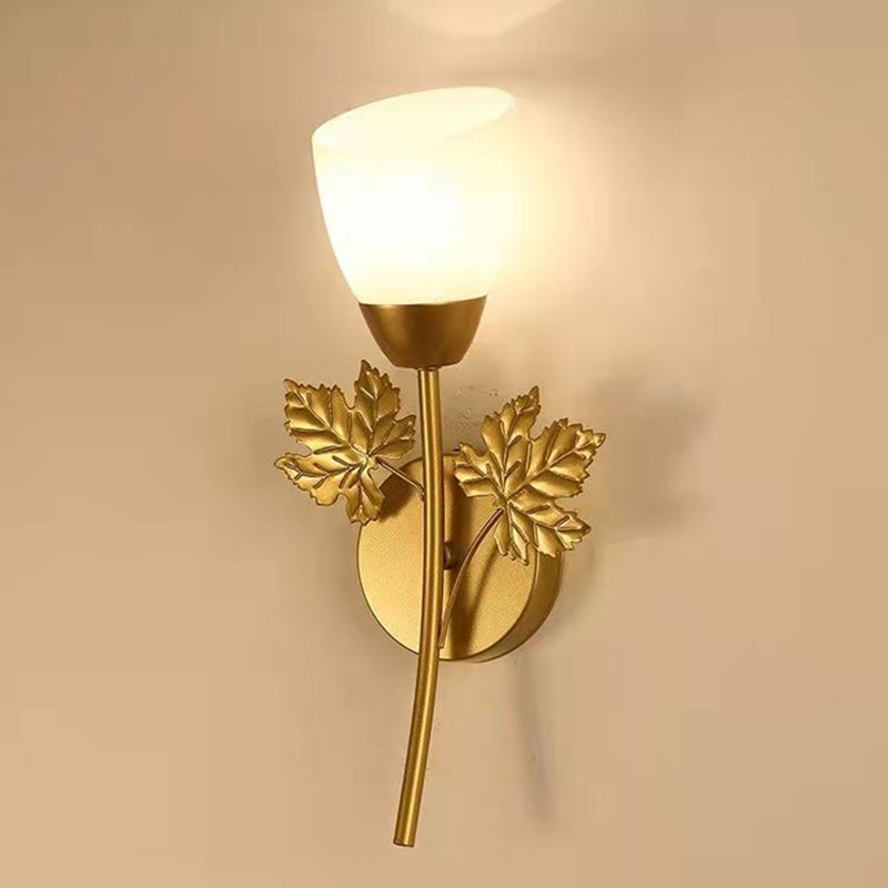 Conical Glass Wall Light Sconce Minimalist Style Sconce Light Fixture for Bedroom