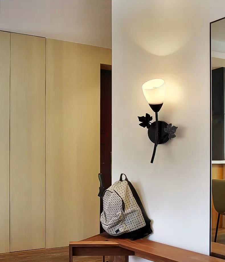Conical Glass Wall Light Sconce Minimalist Style Sconce Light Fixture for Bedroom