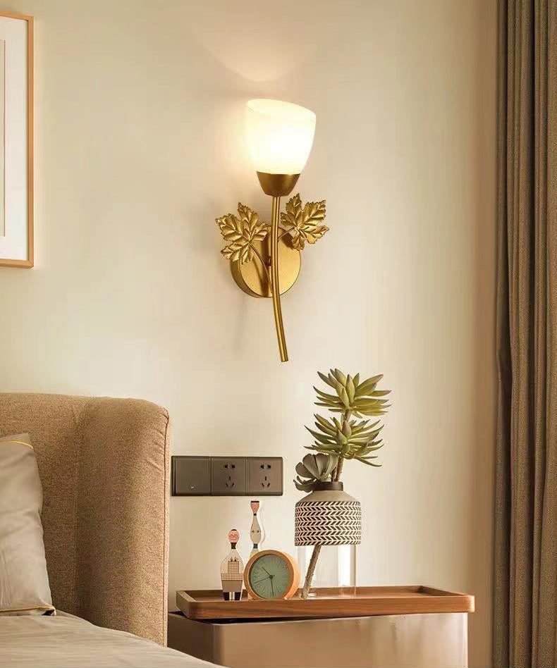 Conical Glass Wall Light Sconce Minimalist Style Sconce Light Fixture for Bedroom