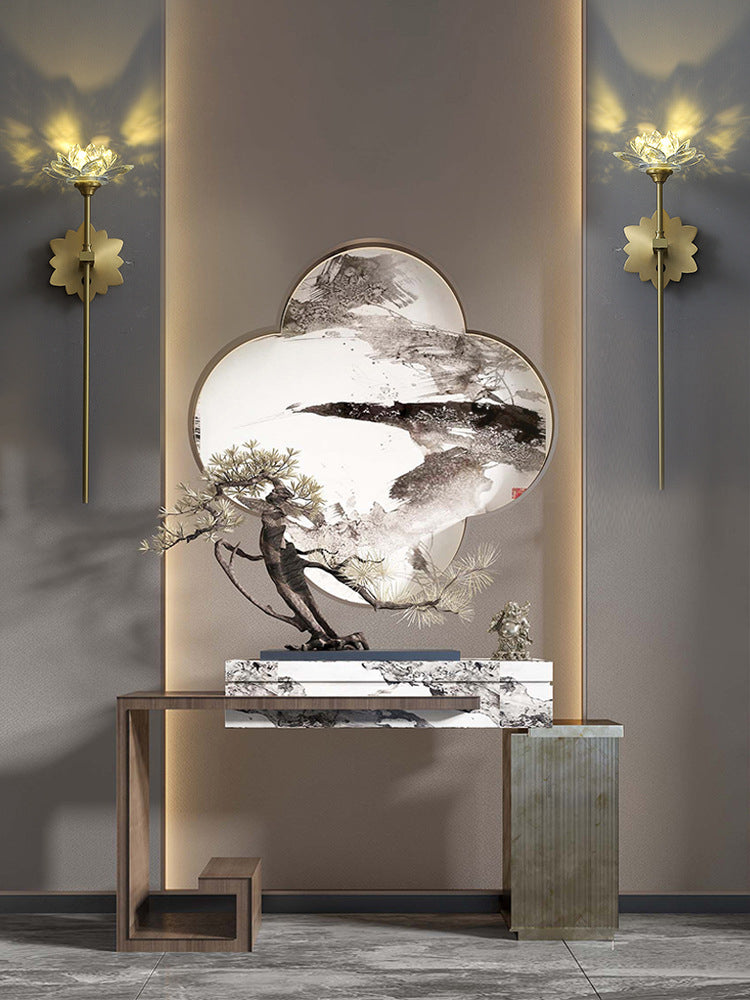 Crystal Floral Wall Sconce Lighting Simplicity Style Sconce Light Fixture in Gold