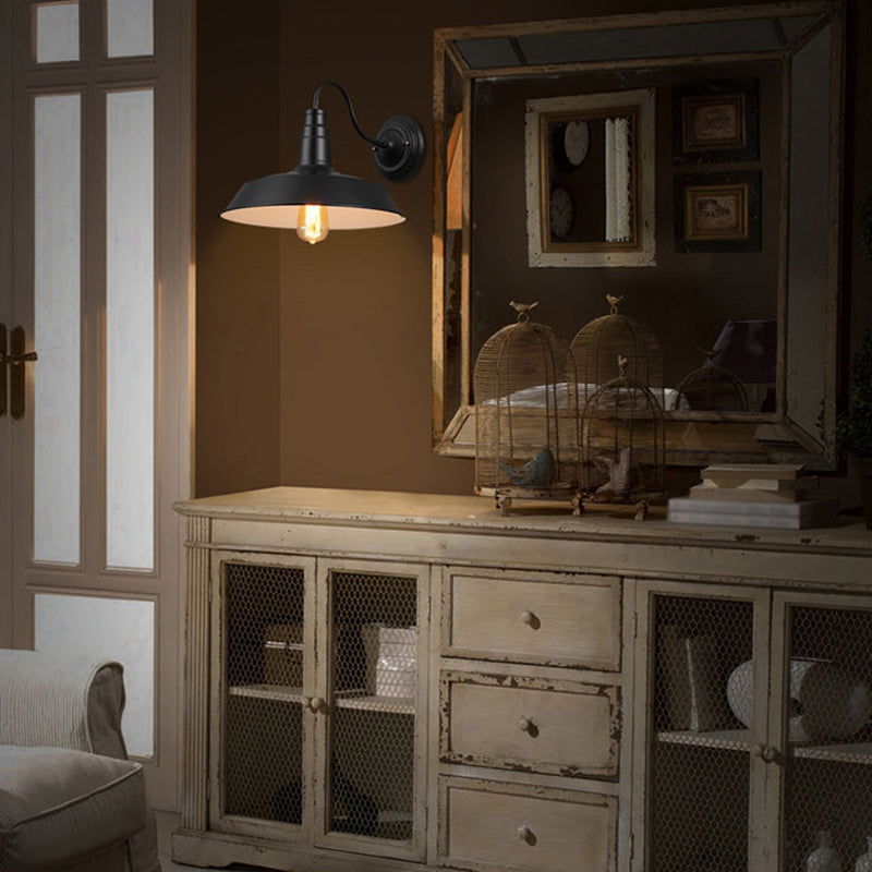 Industrielle Vintage Wandlampe Schmiedeeisen -Scheunenwandlicht für Innenräume