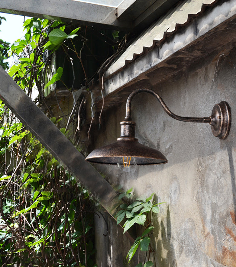 Industrial Retro Barn Wall Lamp Wrought Iron 1-Light Wall Light for Exterior Spaces